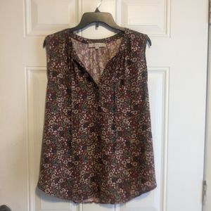 Cranberry colored sleeveless tank top from loft